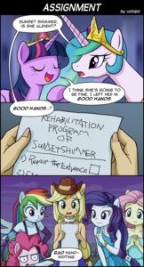 Rating: Safe Score: 0 Tags: 2014 accessory animal_humanoid applejack_(eg) bad_handwriting blonde_hair blue_body blue_eyes blue_skin bodily_fluids clothing cloud comic cowboy_hat crown dialogue dress e621 english_text equestria_girls equid equid_humanoid equine equine_humanoid eyes_closed feathered_wings feathers female flower fluttershy_(eg) friendship_is_magic fur gold_(metal) green_eyes group hair hair_accessory hairpin hasbro hat headgear headwear hi_res horn human humanoid humor mammal mammal_humanoid multicolored_hair my_little_pony mythological_creature mythological_equine mythology night outside pink_hair pinkie_pie_(eg) plant princess_celestia_(mlp) purple_body purple_eyes purple_fur purple_hair rainbow_dash_(eg) rainbow_hair rarity_(eg) sweat text top_hat twilight_sparkle_(mlp) two_tone_hair uotapo winged_unicorn wings User: bunchy7s
