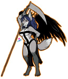 Rating: Questionable Score: 0 Tags: 4_toes anthro athletic athletic_anthro athletic_female black_clothing black_dress black_wings blue_hair canid canine christianity clothing cross death_(personification) demon dress e621 emberhart feathered_wings feathers feet female fluffy fluffy_tail fox front_view fur grey_body grey_fur grey_tail grim_reaper hair heart_symbol holding_melee_weapon holding_object holding_polearm holding_weapon ira_invidia mammal melee_weapon multicolored_body multicolored_fur polearm red_eyes religion scythe snout solo spread_wings tail three-quarter_view toes weapon wings wishbone_mouth User: bunchy7s