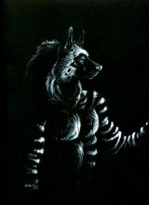 Rating: Safe Score: 0 Tags: 2009 anthro dark e621 heather_bruton hyena male mammal monochrome night nude solo striped_hyena User: bunchy7s