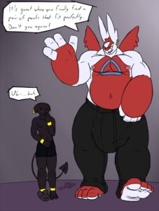 Rating: Questionable Score: 0 Tags: 2012 2_toes 4_toes anthro barefoot belly biceps big_belly big_bulge black_bottomwear black_clothing black_eyes blush bottomwear bulge clothed clothing crossgender dialogue duo e621 ears_down embarrassed english_text evil-sprite feet ftm_crossgender generation_3_pokemon hindpaw huge_bulge hyper hyper_bulge imp latias lee_(lee46) legendary_pokemon male muscular navel nintendo nipples pants paws pecs pivoted_ears pokemon pokemon_(species) shorts size_difference smile sprite_imp_(evil-sprite) tail text toes topless User: bunchy7s