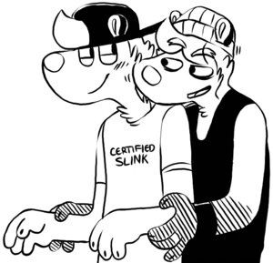 Rating: Safe Score: 0 Tags: anthro black_and_white clothing duo e621 gulonine hat headgear headwear male mammal marten monochrome mustelid musteline vasuki User: bunchy7s