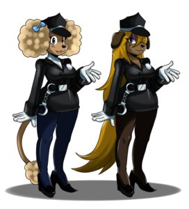 Rating: Safe Score: 0 Tags: 2012 anthro belt blue_eyes breasts canid canine canis cleavage clothed clothing cuff_(restraint) digital_media_(artwork) domestic_dog duo e621 female footwear gloves hair handcuffs handwear hat headgear headwear hi_res high_heels laverna_dernhall long_hair looking_at_viewer mammal metal_cuffs patricia_winklemire police purple_eyes restraints ribbons shackles shoes simple_background smile sssonic2 standing tail white_background User: bunchy7s