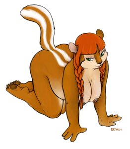Rating: Questionable Score: 0 Tags: all_fours anthro breasts brown_body brown_fur chipmunk e621 feet female fur green_eyes ground_squirrel hair hi_res hindpaw kaiven long_hair mammal nipples nude overweight overweight_anthro overweight_female pawpads paws rodent sciurid simple_background solo tail white_background white_body white_fur User: bunchy7s