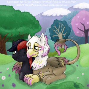 Rating: Safe Score: 0 Tags: 1:1 avian beak cloud digital_media_(artwork) duo e621 ember_flake equid equine fan_character feathered_wings feathers female feral grass gryphon hasbro hayden_redtalon horse lying mammal my_little_pony mythological_avian mythological_creature mythology outside plant pony sky smudge_proof tail tree wings User: bunchy7s