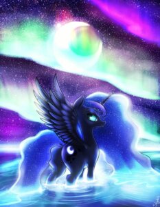 Rating: Safe Score: 0 Tags: aurora_(phenomenon) bedroom_eyes blue_body blue_fur blue_hair butt cutie_mark e621 equid equine feathered_wings feathers female feral friendship_is_magic fur hair half-closed_eyes hasbro hi_res hooves horn iridescent iridescent_butt iridescent_feathers iridescent_hair iridescent_mane iridescent_tail iridescent_water iridescent_wings long_hair looking_at_viewer looking_back mammal moon my_little_pony mythological_creature mythological_equine mythology narrowed_eyes outside princess_luna_(mlp) raised_tail seductive shydale sky smile solo star tail teal_eyes water winged_unicorn wings User: bunchy7s