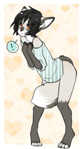Rating: Questionable Score: 0 Tags: anthro biped black_hair black_nose bottomless canid canine claws clothed clothing dipstick_ears e621 ear_markings exclamation_point feet fingerless_(marking) fox fur glider_(artist) grey_body grey_fur hair leg_markings male mammal markings multicolored_ears orange_eyes oversized_clothing short_hair socks_(marking) solo speech_bubble standing tail tail_between_legs toeless_(marking) white_body white_fur User: bunchy7s
