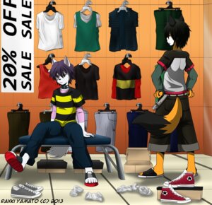 Rating: Safe Score: 0 Tags: 2013 5_fingers 5_toes alternative_fashion anthro anthro_kai belt bench black_body black_clothing black_fur black_hair bottomwear box canid canine canis cargo_pants cel_shading clothed clothes_hanger clothing clothing_store collar container converse dipstick_tail duo e621 feet fingers footwear fox fully_clothed fur furgonomics hair hands_on_hips human hung_clothing inside legwear male mall mammal markings multicolored_tail on_bench orange_body orange_fur pants pattern_clothing pattern_shirt pattern_topwear purple_hair raxkiyamato sandals shaded shirt shoes shopping short_hair shorts sign sitting sneakers socks standing store striped_clothing striped_shirt striped_topwear stripes t-shirt tail tail_clothing tail_markings tank_top toes topwear white_body white_fur wolf User: bunchy7s