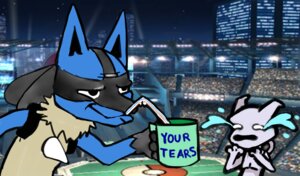 Rating: Safe Score: 0 Tags: ambiguous_gender anthro bendy_straw black_body black_fur blue_body blue_fur bodily_fluids canid canine coffee_mug container crossover crying cup drinking_straw duo e621 felid fur generation_1_pokemon generation_4_pokemon holding_container holding_cup holding_object legendary_pokemon lucario mammal mewtwo nintendo pokemon pokemon_(species) stadium super_smash_bros. tears trolling unknown_artist yellow_body yellow_fur User: bunchy7s