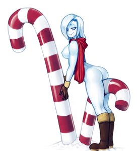 Rating: Questionable Score: 0 Tags: boots breasts butt candy candy_cane clothing dessert e621 female food footwear humanoid iceie micro modeseven not_furry outside scarf shoes side_boob snow solo User: bunchy7s