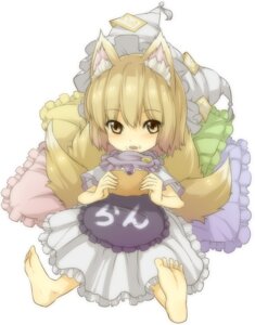 Rating: Safe Score: 0 Tags: animal_humanoid barefoot blonde_hair blush canid canid_humanoid canine canine_humanoid child clothing e621 eating feet female food fox fox_humanoid hair hat headgear headwear hindpaw humanoid looking_at_viewer mammal mammal_humanoid multi_tail paws pillow ran_yakumo short_hair sitting solo tail touhou urin_(artist) young User: bunchy7s