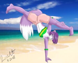 Rating: Safe Score: 0 Tags: 2008 4_toes 5:4 anthro armband barefoot beach bottomwear bra canid canine clothing cloud countershade_face countershade_torso countershading day detailed_background digital_media_(artwork) dipstick_tail e621 ear_piercing feet female fox green_clothing green_eyes green_topwear hair handstand jenkitty20 jessie_(erikkuthefox) mammal markings midriff multicolored_tail on_one_hand outside pattern_clothing pattern_topwear piercing pink_bottomwear pink_clothing plantigrade purple_body purple_hair purple_skin sand seaside shorts sky soles solo striped_clothing striped_topwear stripes tail tail_markings toes toony topwear two_tone_tail underwear upside_down water white_body white_countershading User: bunchy7s
