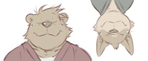 Rating: Safe Score: 0 Tags: anthro bear brown_body brown_fur canid canine canis clothing duo e621 fur green_clothing male mammal red_clothing shirt simple_background smile tentoh_mushi topwear white_background white_clothing white_shirt white_topwear wolf User: bunchy7s
