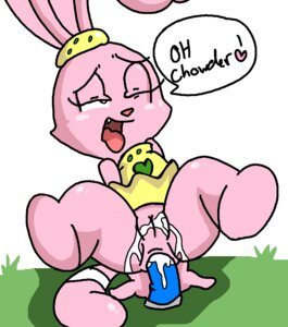 Rating: Explicit Score: 0 Tags: 1girls anal animal_genitalia bunny cartoon_network chowder chowder_(series) cub dildo female furry hair_ornament hair_ribbon hairband outdoors panini perverted_bunny pink_body pink_fur rabbit rule34 sex_toy speech_bubble tagme young User: bunchy7s