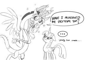 Rating: Safe Score: 0 Tags: 2013 antlers black_and_white chimera condescending dialogue digital_drawing_(artwork) digital_media_(artwork) discord_(mlp) draconequus duo e621 ellipsis english_text equid equine fangs feathered_wings feathers female feral friendship_is_magic fur hair handwritten_text hasbro horn line_art mammal monochrome my_little_pony mythological_creature mythological_equine mythology quadruped shaded shaded_line_art simple_background sparkles speech_bubble tail teeth text thex-plotion twilight_sparkle_(mlp) white_background winged_unicorn wings User: bunchy7s