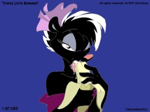 Rating: Questionable Score: 0 Tags: 1997 4:3 4_fingers accessory anthro banana black_body black_fur black_hair bodily_fluids bust_portrait clothing drooling e621 english_text eric_schwartz female fingers food food_fetish fruit fur hair hair_accessory hair_ribbon holding_food holding_object looking_at_viewer mammal mephitid multicolored_hair pink_nose plant portrait purple_background ribbons saliva simple_background skunk solo suggestive suggestive_food text tongue topwear tracey_tailor two_tone_hair white_hair User: bunchy7s