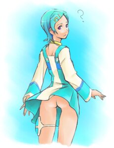 Rating: Explicit Score: 0 Tags: ? ass blue_hair bottomless confused dress eureka eureka_seven female looking_back no_panties purple_eyes rule34 skirt skirt_lift solo thigh_strap User: bunchy7s