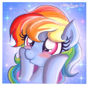 Rating: Safe Score: 0 Tags: 2013 alternate_hairstyle blue_background blue_body blue_fur blush border bust_portrait e621 equid equine eyelashes female feral friendship_is_magic fur gradient_background hair hasbro hi_res hooves horse long_hair mammal multicolored_hair my_little_pony pony portrait purple_eyes rainbow_dash_(mlp) rainbow_hair signature simple_background smile snout solo sparkles white_border willisrisque User: bunchy7s