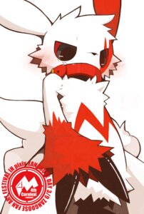 Rating: Questionable Score: 0 Tags: ambiguous_gender blush collar e621 fur generation_3_pokemon markings nintendo pokemon pokemon_(species) red_markings shin_(artist) solo white_body white_fur zangoose zangoose_day User: bunchy7s