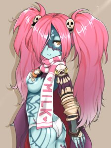 Rating: Questionable Score: 0 Tags: 3:4 accessory blue_body blue_skin bone breasts cape clothing code_of_princess e621 female ginji74 hair hair_accessory hair_over_eye humanoid lady_zozo looking_at_viewer not_furry one_eye_obstructed panties pigtails pink_hair scar scarf skull skull_hair_accessory solo tattoo undead underwear yellow_eyes zombie User: bunchy7s