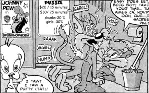 Rating: Explicit Score: 0 Tags: anthro avian bird canary cat dialogue domestic_cat feline female fifi_la_fume furrball furry interspecies johnny_pew karri_aronen looney_tunes male mammal monochrome mustelid nude rule34 sex skunk smooth_fur straight tagme tail text tiny_toon_adventures tweety_bird User: bunchy7s