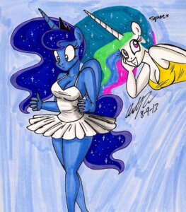 Rating: Safe Score: 0 Tags: 2013 anthro anthrofied blue_eyes bottomwear breasts classical_tutu cleavage clothed clothing crown dancewear dress duo e621 equid equine feathered_wings feathers female friendship_is_magic hair hasbro headgear hi_res horn mammal multicolored_hair my_little_pony mythological_creature mythological_equine mythology newyorkx3 pancake_tutu princess_celestia_(mlp) princess_luna_(mlp) purple_eyes shirt sibling_(lore) sister_(lore) sisters_(lore) skirt smile sparkles standing surprised tank_top topwear tutu winged_unicorn wings User: bunchy7s