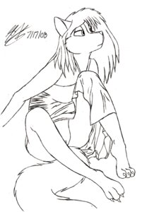 Rating: Explicit Score: 0 Tags: 2008 anthro biped black_and_white canid canine e621 female fox genitals mammal monochrome sitting solo tail the_realist vulva User: bunchy7s