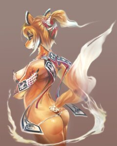 Rating: Questionable Score: 0 Tags: 2013 4:5 accessory anthro armor biped black_nose breasts brown_body brown_fur brown_hair butt canid canine clothing e621 female fox fur furgonomics glistening grey_background hair hi_res hua_chien_chu jewelry kane780302 looking_back low-leg_panties magic mammal naughty_face orange_body orange_fur panties pink_eyes ponytail pose raised_tail ring seductive side_boob simple_background sokosen solo standing tail tail_accessory tail_jewelry tail_ring tan_body tan_fur thong underwear white_hair User: bunchy7s