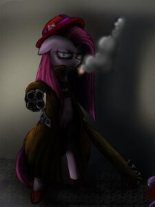 Rating: Safe Score: 0 Tags: anthro anthrofied blood blue_eyes bluehaakon bodily_fluids cigarette clothing discommunicator e621 earth_pony equid equine female friendship_is_magic gun hair hasbro hat headgear headwear horse jacket mammal my_little_pony pink_hair pinkamena_(mlp) pinkie_pie_(mlp) pony ranged_weapon smoking solo topwear weapon User: bunchy7s