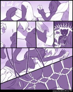 Rating: Explicit Score: 0 Tags: 4:5 anthro bdsm bondage book bound breasts comic digital_media_(artwork) e621 evil_grin felid female grimace group group_sex heart_symbol intimate mammal monochrome nipples nude onnanoko purple_and_white reading restraints rope rope_bondage rope_harness sex smile tail threesome trio User: bunchy7s