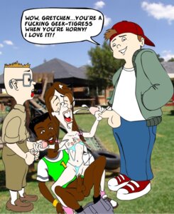 Rating: Explicit Score: 0 Tags: 1girls 3boys buckteeth day daytime dc_(artist) disney english_text female flat_chest glasses gretchen_grundler gus_griswald male nipples outdoor_sex outdoors panties_aside penis photo_background pussy recess rule34 speech_bubble t.j_detweiler vaginal vince_lasalle User: bunchy7s