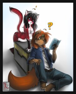 Rating: Questionable Score: 0 Tags: alecrast android anthro ara_(fluff-kevlar) black_body black_fur black_hair blue_eyes book canid canine canis clothed clothing conditional_dnp cybernetics cyborg digital_media_(artwork) domestic_cat duo e621 felid feline felis female fluff-kevlar fur hair machine mammal multicolored_body multicolored_fur question_mark red_body red_fur robot tail white_body white_fur wolf User: bunchy7s