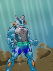 Rating: Questionable Score: 0 Tags: anthro aquatic biped black_clothing black_topwear blue_bottomwear blue_clothing bottomwear bulge clothed clothing digital_media_(artwork) e621 generation_3_pokemon green_bottomwear green_clothing makoim male muscular muscular_anthro muscular_male nintendo pokemon pokemon_(species) scalie shirt shorts solo standing swampert tank_top topwear translucent translucent_clothing translucent_topwear underwater water yellow_eyes User: bunchy7s