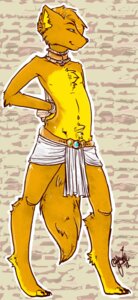 Rating: Questionable Score: 0 Tags: anthro bdsm bondage bound canid canine canis carrotwolf clothed clothing collar e621 egyptian egyptian_clothing hi_res male mammal shendyt skimpy smile solo submissive submissive_male tail tavvy wolf User: bunchy7s