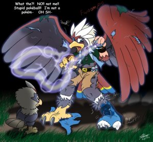 Rating: Safe Score: 0 Tags: 2012 4_toes accipitrid accipitriform anisodactyl anthro avian avian_feet backfire bird bottomwear braviary catmonkshiro claws clothing duo e621 eagle eaglet feathered_wings feathers feet footwear generation_5_pokemon grass holding_object holding_pokeball legwear male nintendo plant pokeball pokemon pokemon_(species) rufflet shirt shoes shorts socks talons toes topwear torn_clothing transformation transformation_by_pokeball underwear verbal_reaction_to_tf wings User: bunchy7s