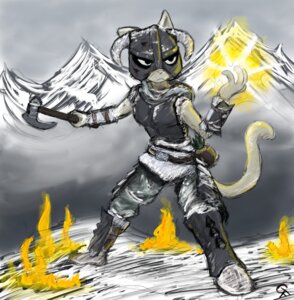 Rating: Safe Score: 0 Tags: 2011 anthro armor axe bethesda_game_studios crossover dovahkiin e621 felid female fire food fruit gordinfreeguy headgear helmet hi_res katia_managan khajiit magic mammal melee_weapon microsoft oblivion outside pineapple plant prequel_adventure skyrim snow solo tail the_elder_scrolls weapon User: bunchy7s