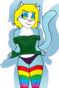 Rating: Questionable Score: 0 Tags: anthro blonde_hair clothing debby_katt digital_media_(artwork) domestic_cat e621 felid feline felis female footwear green_eyes hair legwear looking_at_viewer mammal mcfly0crash multicolored_clothing multicolored_footwear multicolored_legwear multicolored_socks multicolored_stockings panties pattern_clothing pattern_footwear pattern_legwear pattern_socks pattern_stockings rainbow_clothing rainbow_footwear rainbow_legwear rainbow_socks rainbow_stockings socks solo stockings striped_clothing striped_footwear striped_legwear striped_socks striped_stockings stripes underwear undressing User: bunchy7s