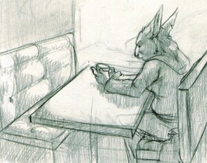 Rating: Safe Score: 0 Tags: 2010 anthro beverage biped cafe clothing coffee e621 emotional eyes_closed felid feline female finalflight food furniture hoodie lynx mammal sad sitting sketch slice_of_life solo table topwear User: bunchy7s