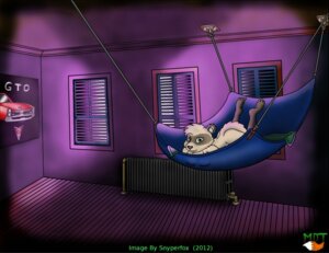 Rating: Questionable Score: 0 Tags: anthro butt domestic_ferret e621 female fur green_eyes hammock looking_at_viewer mammal mustelid musteline neon nude poster serean_(snyperfox) snyperfox solo tail text true_musteline tuft weasel User: bunchy7s