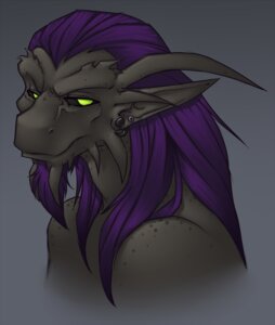 Rating: Safe Score: 0 Tags: 2009 anthro drovidge e621 ear_piercing green_eyes grey_background hair looking_at_viewer male nude piercing purple_hair scalie simple_background solo User: bunchy7s