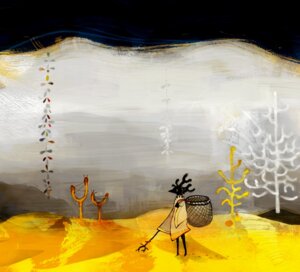 Rating: Safe Score: 0 Tags: ambiguous_gender basket clothing coat container digital_media_(artwork) digital_painting_(artwork) e621 hakugin hi_res painting_(artwork) plant solo standing stick surrealism topwear tree unknown_species wood User: bunchy7s