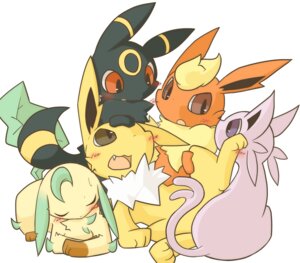 Rating: Safe Score: 0 Tags: ambiguous_gender blush e621 eeveelution espeon feral flareon generation_1_pokemon generation_2_pokemon generation_4_pokemon group jolteon leaf leaf_tail leafeon nintendo pokemon pokemon_(species) shin_(artist) simple_background tail umbreon white_background User: bunchy7s