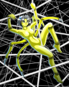 Rating: Questionable Score: 0 Tags: 2003 anthro arachnid arthropod black_hair blue_eyes breasts e621 female full-length_portrait godzilla_(series) hair insect kaiju katie_bair kumonga looking_at_viewer nipples non-mammal_breasts non-mammal_nipples nude nude_female portrait pose signature solo spider toho User: bunchy7s