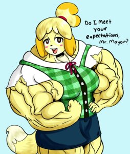 Rating: Safe Score: 0 Tags: animal_crossing anthro big_muscles blush bottomwear broad_shoulders canid canine canis clothed clothed_anthro clothed_female clothing domestic_dog e621 female female_anthro flexing huge_muscles hyper hyper_muscles isabelle_(animal_crossing) looking_at_viewer mammal manly muscular muscular_anthro muscular_female nintendo pencil_skirt shih_tzu skirt solo thick_arms thick_neck toy_dog wobbleblot wobbleblot_(artist) User: bunchy7s