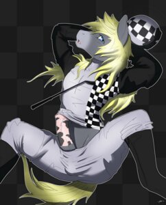 Rating: Explicit Score: 0 Tags: 1boy blonde_hair blue_eyes chaz_(oc) hair horsecock male male_only mirapony penis racing_uniform rule34 solo User: bunchy7s