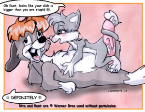 Rating: Explicit Score: 0 Tags: 2003 animaniacs anthro big_penis blush bodily_fluids broken_language canid canine canis claws derp_eyes dialogue domestic_cat domestic_dog drooling duo e621 english_text erection felid feline felis female genitals hot_dogging interspecies juanomorfo male male/female mammal penis prehensile_tail rita_(animaniacs) runt saliva sex tail tail_around_penis tail_fetish tail_play tail_sex tailjob text warner_brothers what User: bunchy7s