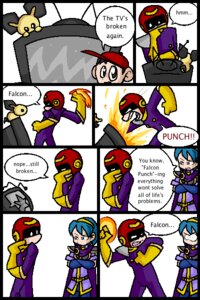 Rating: Safe Score: 0 Tags: 2:3 ambiguous_gender captain_falcon comic crossover e621 earthbound_(series) electronics f-zero falcon_punch feral fire fire_emblem fire_emblem_mystery_of_the_emblem generation_2_pokemon group human katie_tiedrich male mammal marth_(fire_emblem) ness nintendo nude pichu pokemon pokemon_(species) rodent super_smash_bros. television vandalism User: bunchy7s