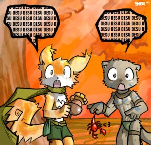 Rating: Safe Score: 0 Tags: acorn anthro aquatic arthropod black_eyes bottomwear clothed clothing crustacean decapod desu detailed_background dialogue duo_focus e621 feral food fruit grey_eyes group heart_symbol japanese_text lobster loincloth looking_at_viewer malacostracan male mammal mustelid nut_(fruit) open_mouth orange_eyes otter outside plant rodent scarf sciurid sheer_(artist) shorts sonderjen speech_bubble tail text topless tree_squirrel tribal User: bunchy7s