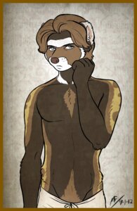 Rating: Safe Score: 0 Tags: 5_fingers anthro border brown_body brown_fur brown_hair clothed clothing conditional_dnp digital_media_(artwork) domestic_ferret e621 fingers front_view frown fur grey_background hair ictonychine kimber_di_furetti looking_at_viewer male mammal marbled_polecat medieval moodyferret mustelid musteline polecat_(mustelid) short_hair simple_background solo topless true_musteline underwear weasel white_body white_fur yellow_border User: bunchy7s