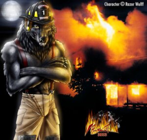 Rating: Safe Score: 0 Tags: anthro armor biped bulge burning_building canid canine canis clothing crossed_arms digital_media_(artwork) e621 firefighter front_view grin headgear helmet maglot male mammal portrait pose smile solo standing suspenders three-quarter_portrait uniform wolf User: bunchy7s