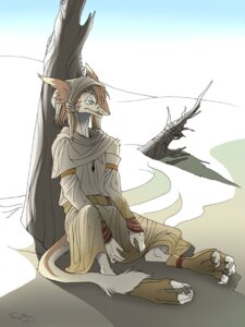 Rating: Safe Score: 0 Tags: 2008 3:4 ambiguous_gender anthro biped claws clothing desert detailed detailed_background e621 headdress kerchief mammal mick39 outside plant resting robe sand scar sergal shemagh sitting sky solo tail thawb toony tree under_shade wood User: bunchy7s